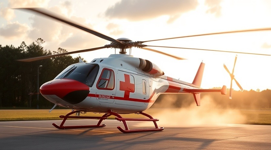 Medical airlift helicopter responding to an Aberdeen motorcycle accident.