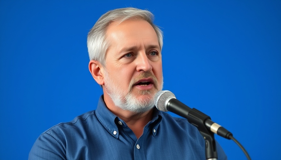 Ideal YouTube subscriber concept image with man speaking into a microphone.