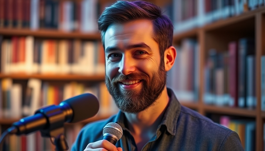 Confident man engaging with social media comments in a video shoot, symbolizing YouTube success.