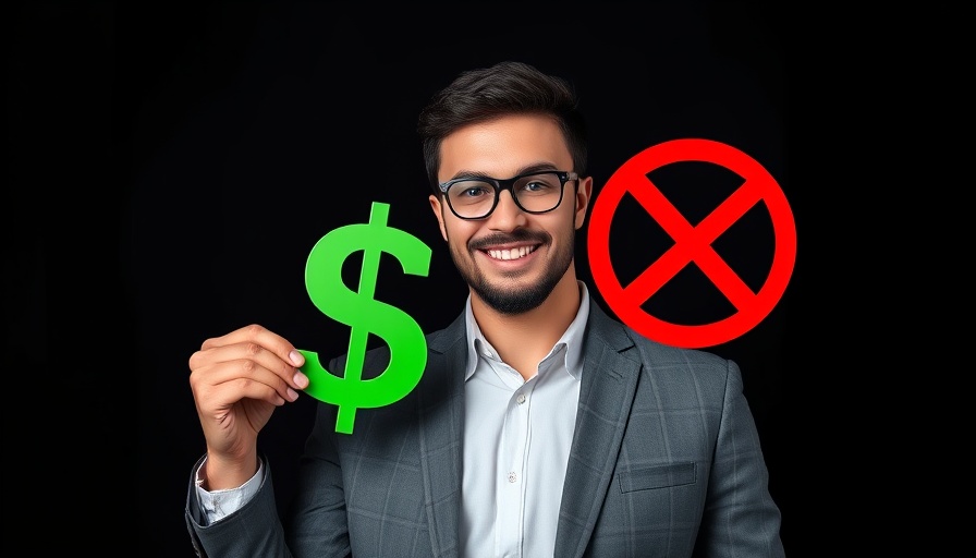 Person holding symbols for making money without a business.