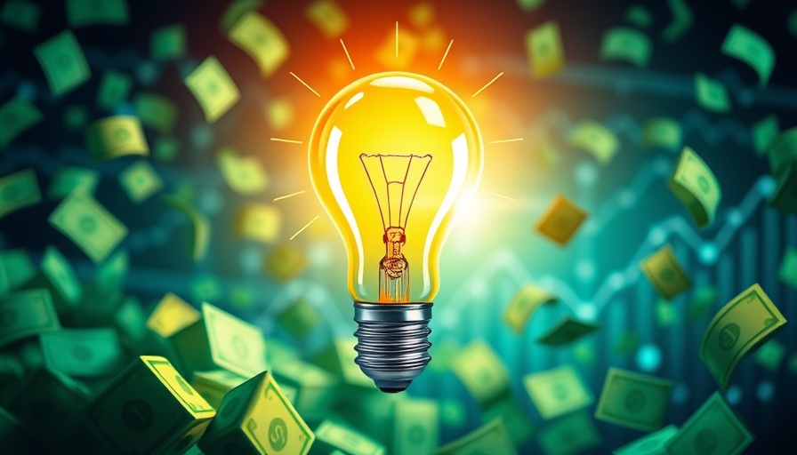 Vibrant illustration on making money online with light bulb.