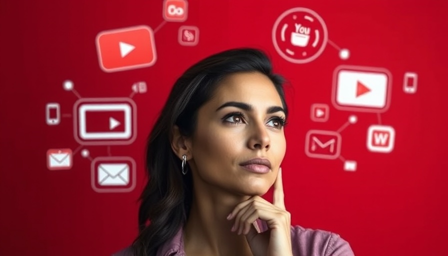 YouTube AI Policy Changes illustrated with digital icons and reflective woman.