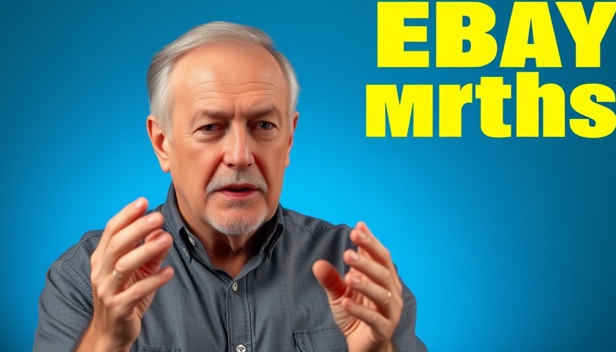 Understanding eBay Fees: Man explaining eBay myths in bright text.
