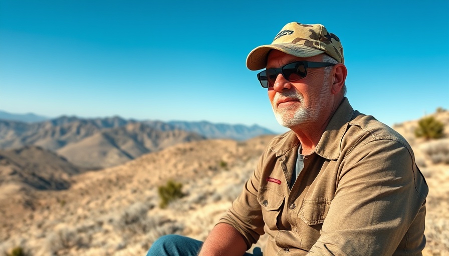 Middle-aged man in sunglasses enjoying peace of mind in retirement outdoors.