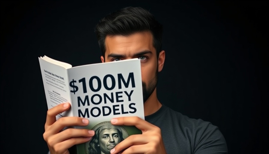 Determined person holding '$100M MONEY MODELS' book, affiliate marketing success.