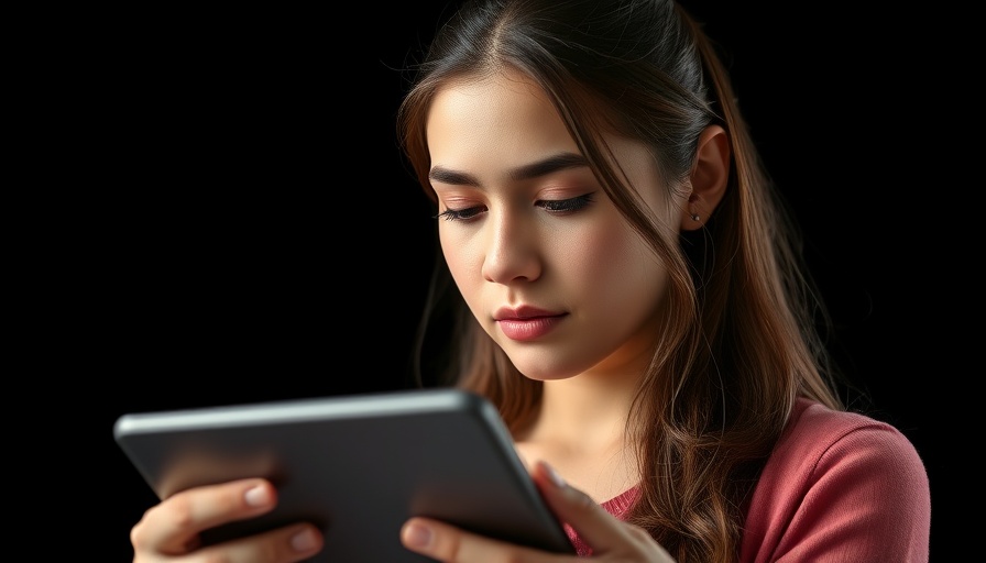Focused woman holding tablet during 5 Days to $5K Challenge.
