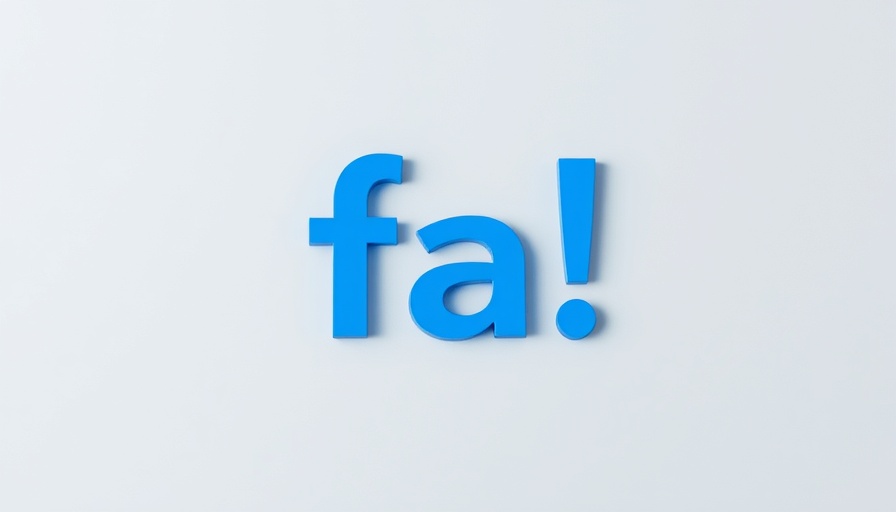 Minimalistic blue 'fa!' logo on gray background.