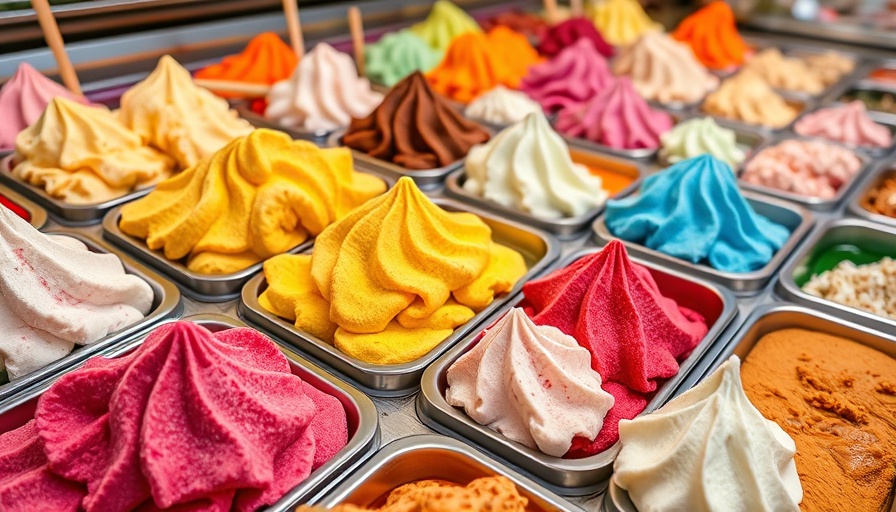 Colorful gelato display showcasing diverse flavors in an authentic setting.