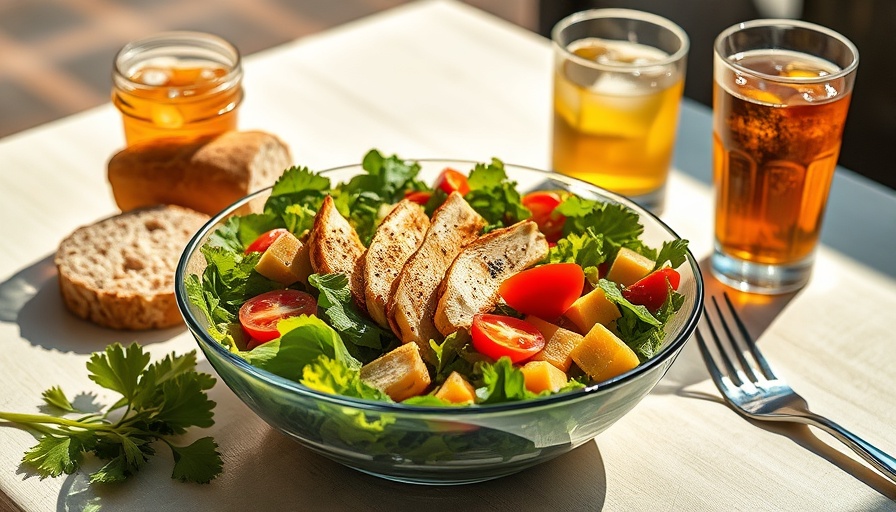 Pritikin Diet meal with salad and drink for heart health.