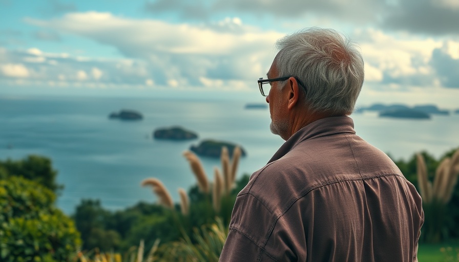 Serene coastal view with lush greenery, Exploring New Zealand in a Motorhome.