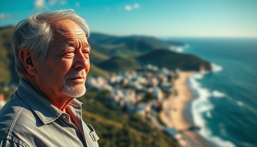 Older man enjoying scenic Pauanui coastal view, ideal for retirees.