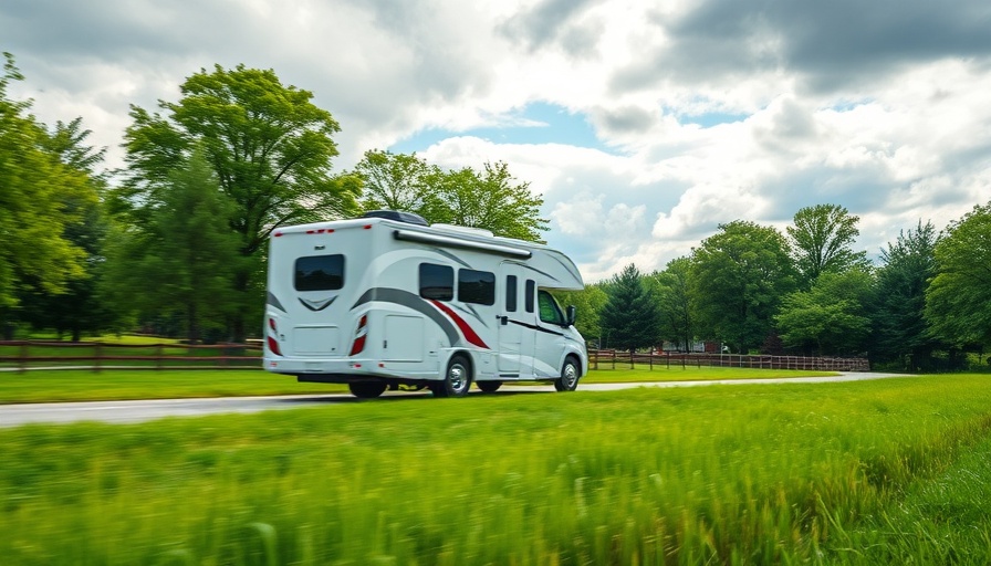 Modern RV in a lush park, perfect for a New Plymouth adventure for retirees.
