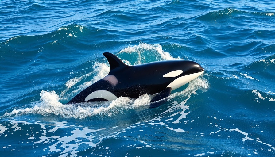Orca pod sighting near Whangamatā in vibrant ocean scene.