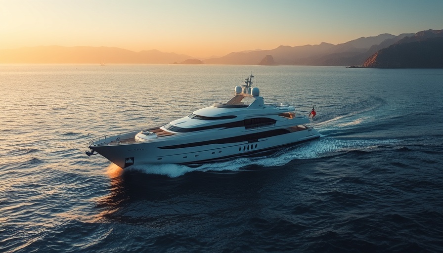 Luxury yacht Luminara cruising on ocean during sunset.