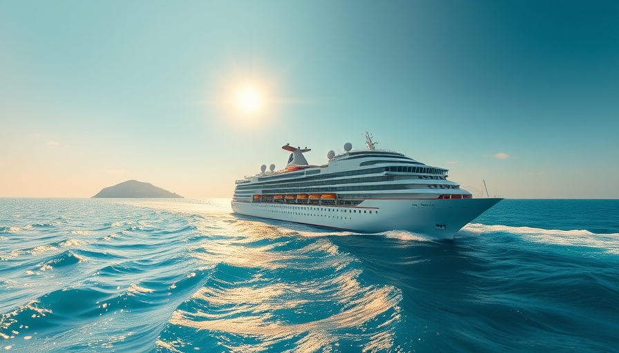 Sunlit cruise ship on turquoise waters for affordable summer cruise options.