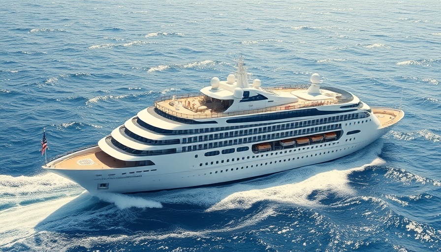 Luxurious cruise ship on a sunny ocean journey.