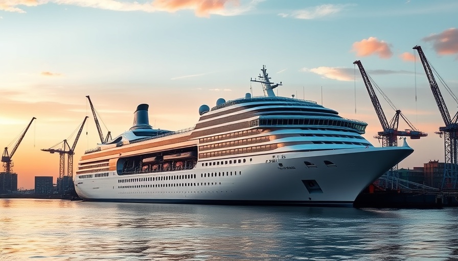 Royal Caribbean Star of the Seas Cruise Ship at sunset in shipyard