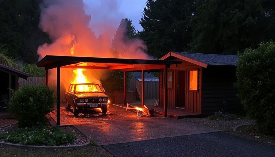 Fire in carport and attached shed in West Auckland