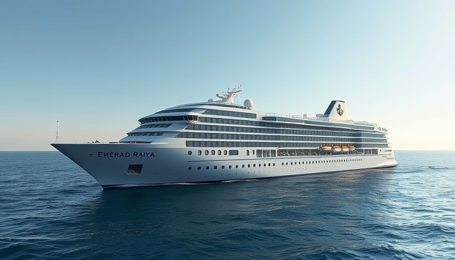 Emerald Raiya cruise ship sailing in inaugural season on open sea.