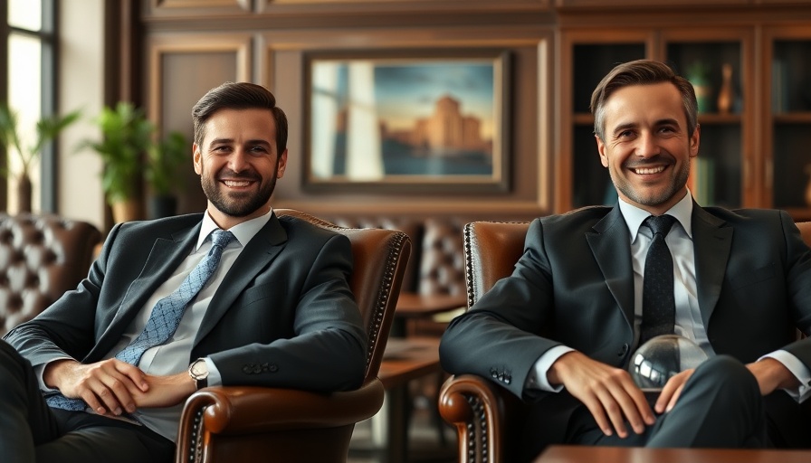 Businessmen in office setting showcasing trade-first sales strategy.