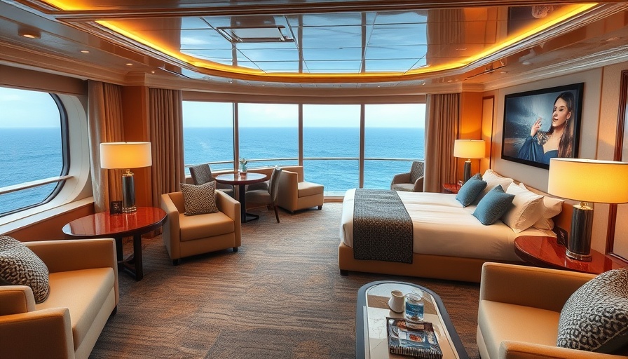 Sky Class stateroom on Royal Caribbean with ocean view.
