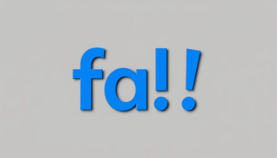 Bold blue 'fa!' on gray background, minimalistic style.