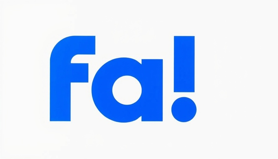 Abstract minimalist design with 'fa!' in blue.