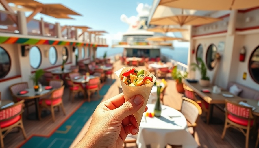 Vibrant Royal Caribbean dining with snack and Mexican decor.