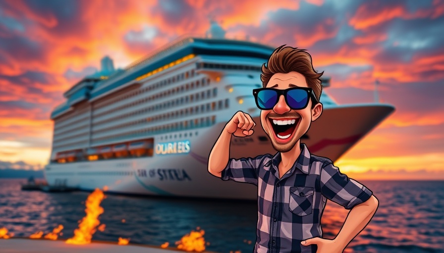 Star of the Seas cruise experience poster with cartoon man.