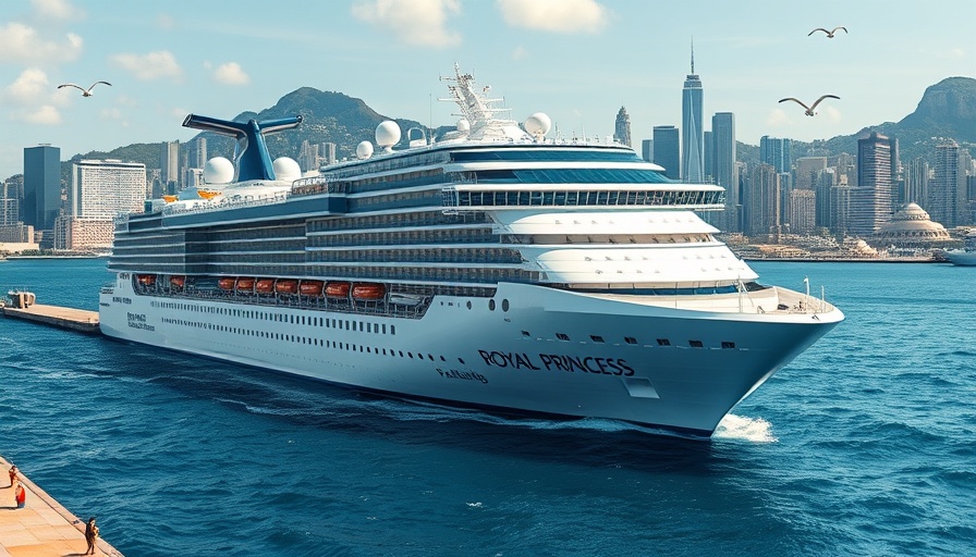 Royal Princess cruise ship debut in Singapore and Australia, docked at port.