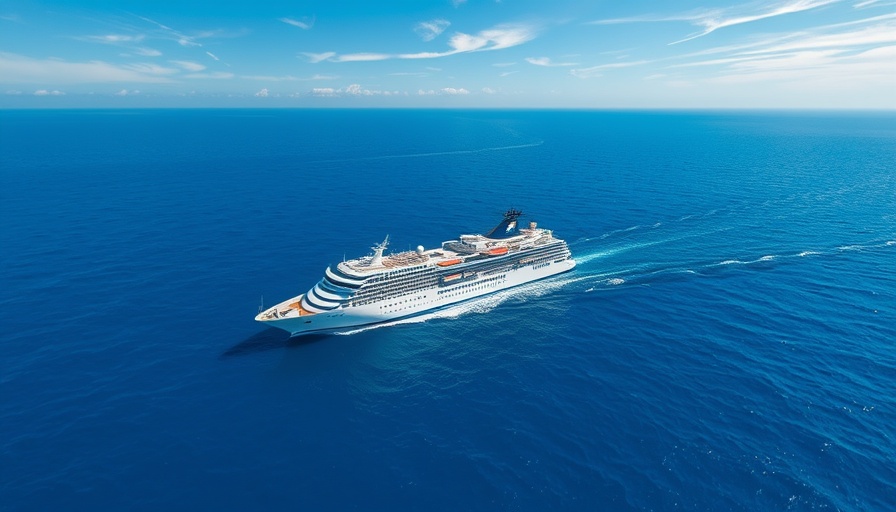 Cruise ship arrives at Grand Turk under clear skies post-Hurricane Erin.