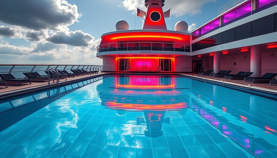 Relaxing pool area on Virgin Voyages Brilliant Lady cruise.