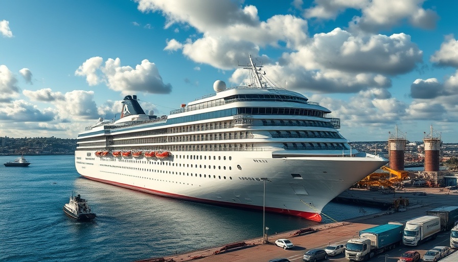 LNG bunkering operation at Port Canaveral with large cruise ship.