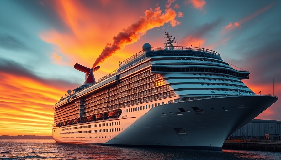 Royal Caribbean Liberty of the Seas upgrades at sunset.