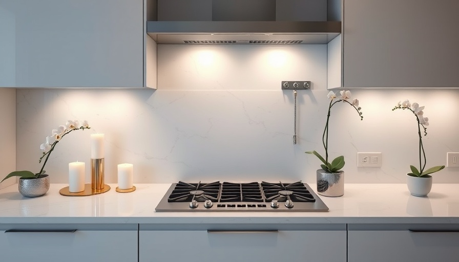 Senior-friendly kitchen design with modern counter and orchid.