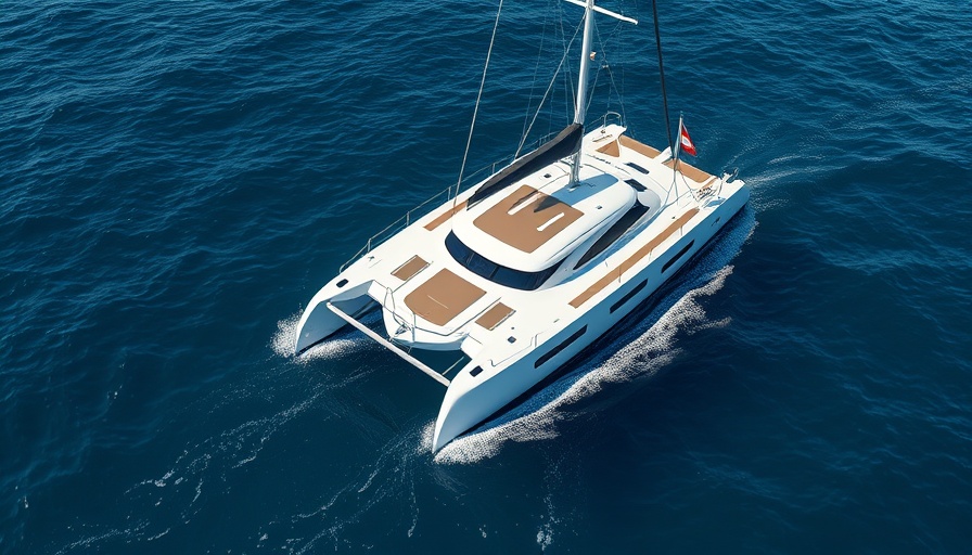 Ponant Yachting Luxury Sailing catamaran gliding on the sea.