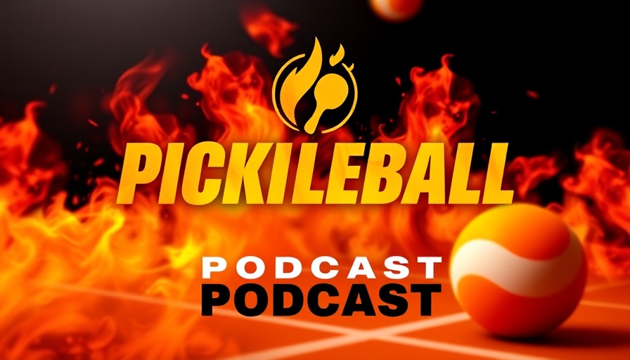 Pickleball Fire Podcast cover featuring vibrant pickleball elements