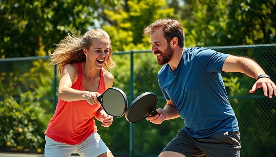 Dynamic pickleball match featuring intense action and strategy.