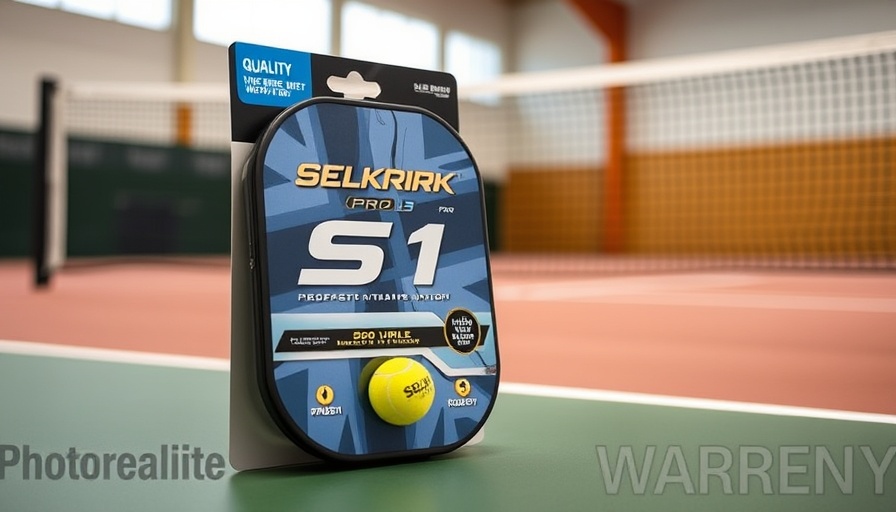 Selkirk Pro S1 pickleball packaging close-up on court.