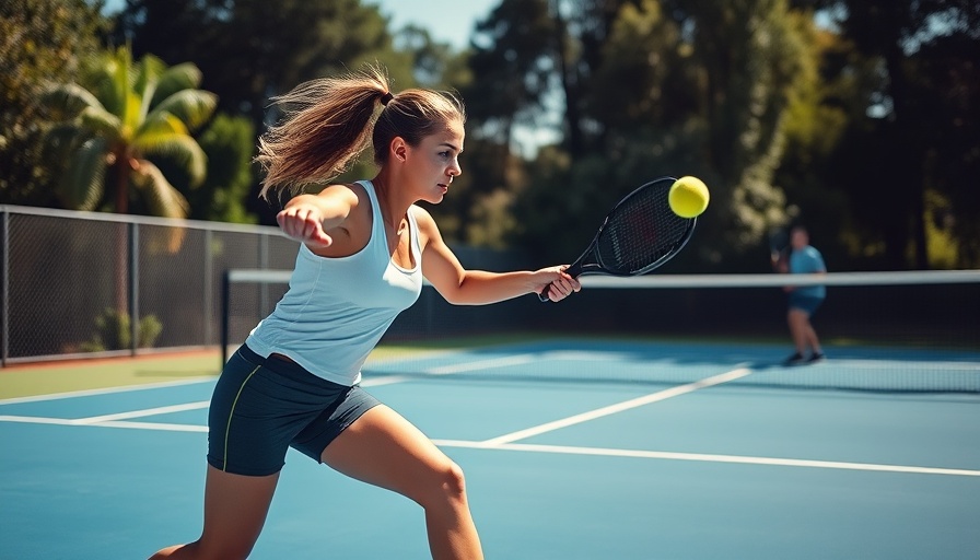 Intense pickleball game with players on a blue court, illustrating ways to see the game differently.