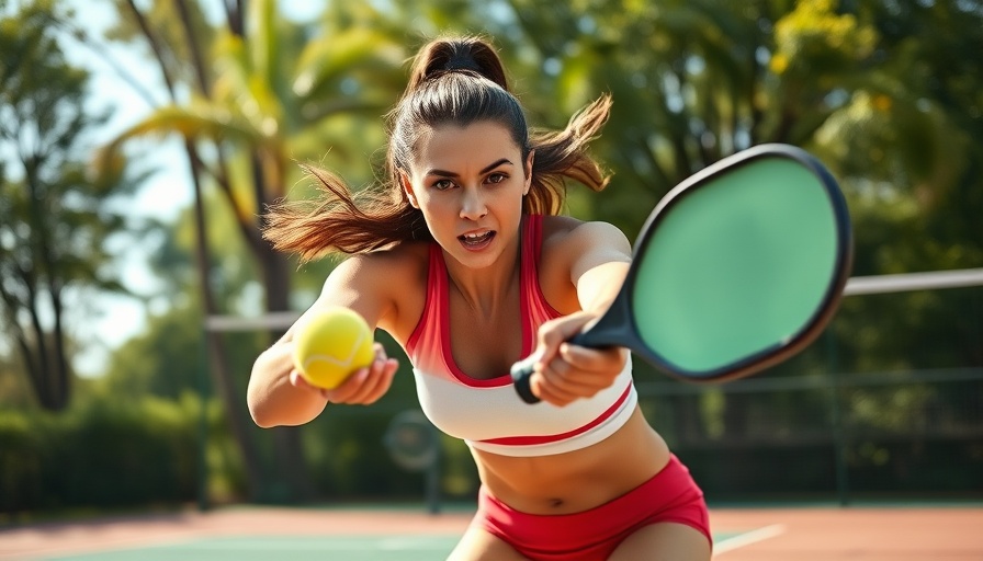 Dynamic pickleball game with woman hitting ball energetically, Speeding Up the Ball in Pickleball.