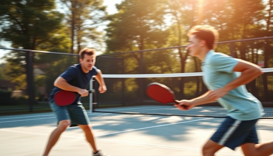 Intense pickleball match capturing the dynamic action.