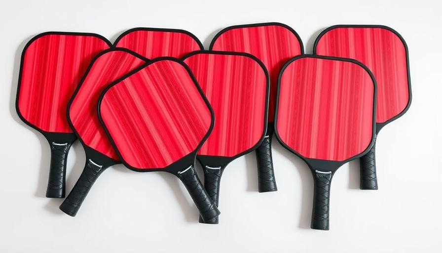 Modern pickleball paddles on white background.
