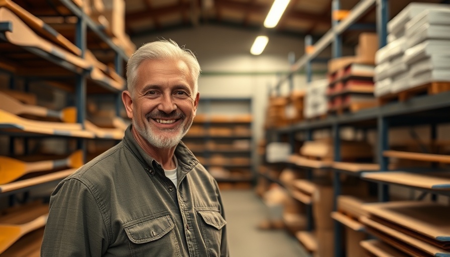 Paddle Whisperer in a warehouse filled with table tennis paddles.