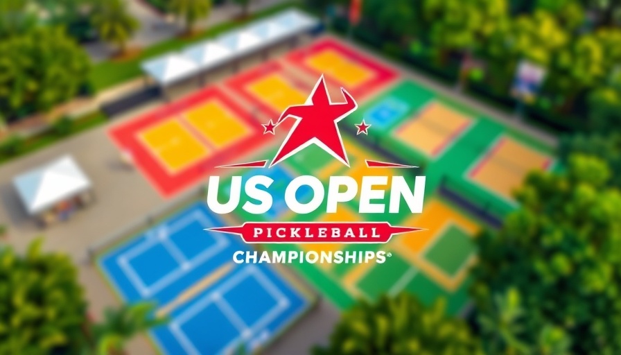 US Open Pickleball Championships 2024 logo overlay on courts.