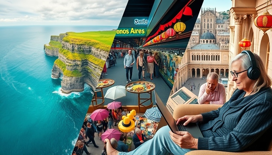 Dynamic collage of global sites and virtual tour.