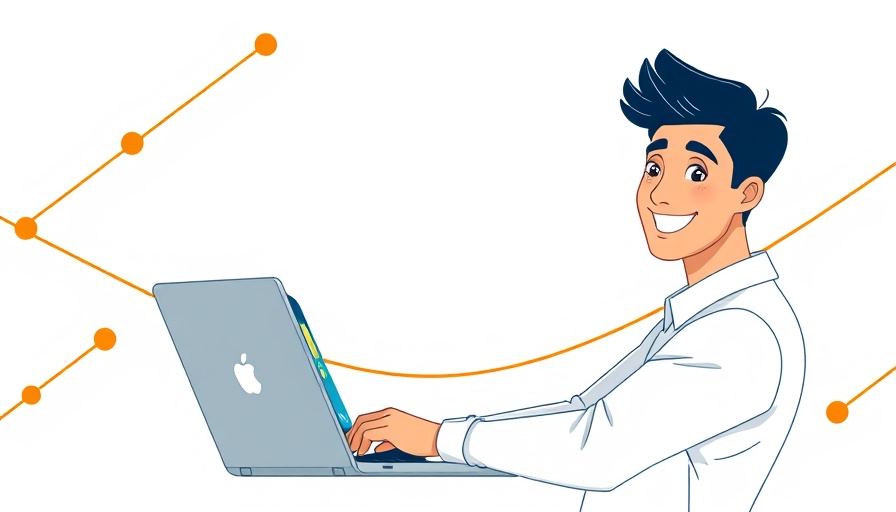 Young man using AI technology for trip planning with laptop
