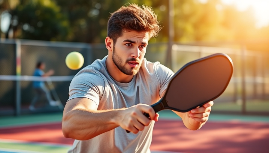 Effortless forehand speed and spin in pickleball action under sunlight.