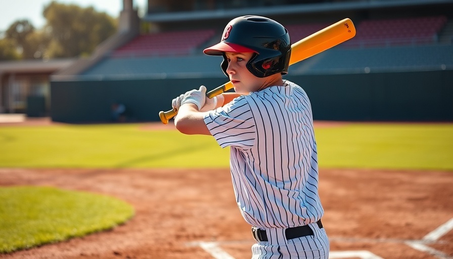 Little League World Series player ready to bat on field.