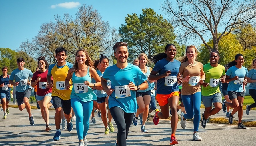 Project Outrun 5K Cuyahoga Falls participants in a scenic park.